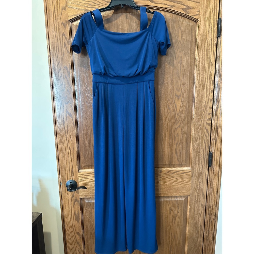 Vince‎ Camuto Off Shoulder Blue Jumpsuit Ladies Wide Leg Elegant  Romper